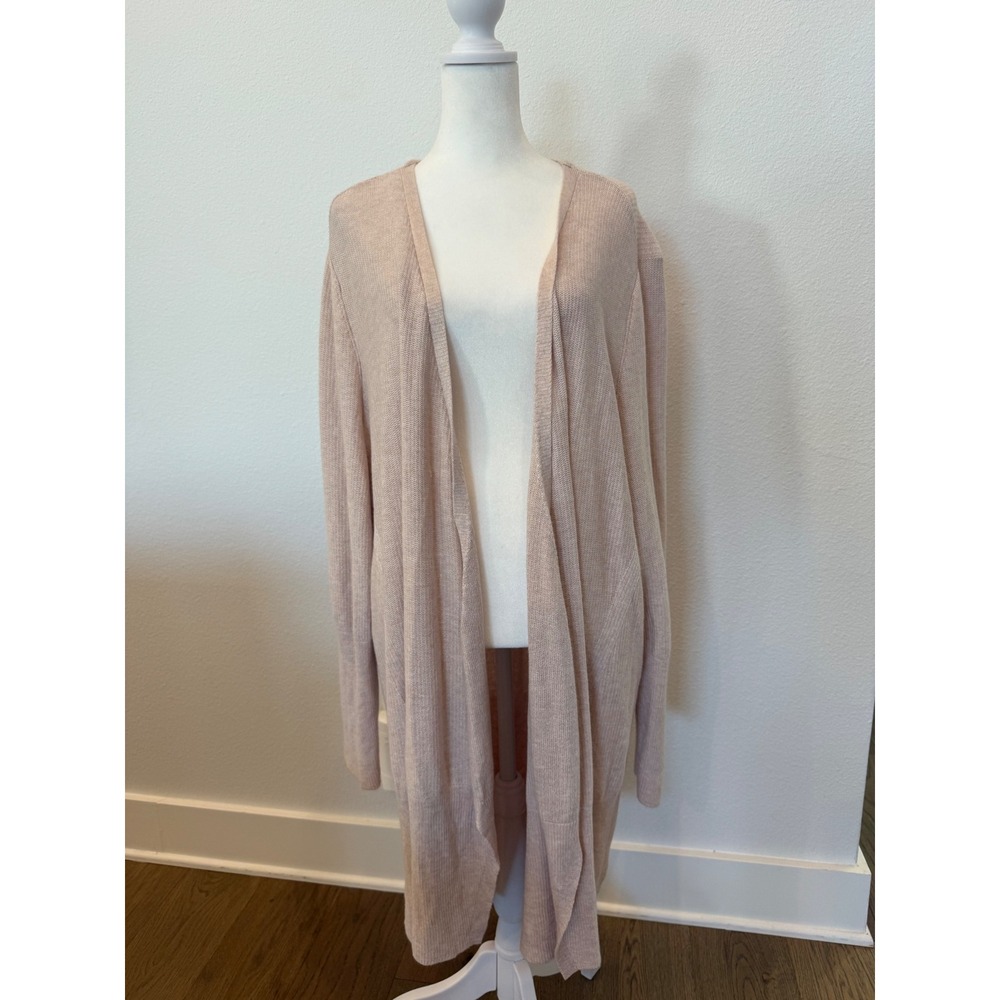 NIC+ZOE Womens Cardigan Long Sleeve Open Front Duster Lightweight Pink Size 1XL